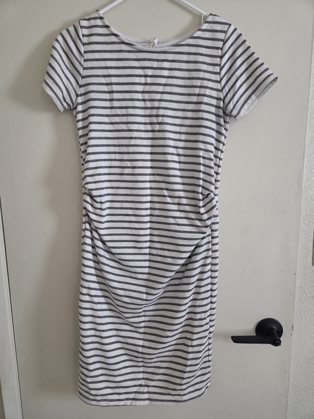 Pinkblush Maternity Black & White Striped Midi Dress